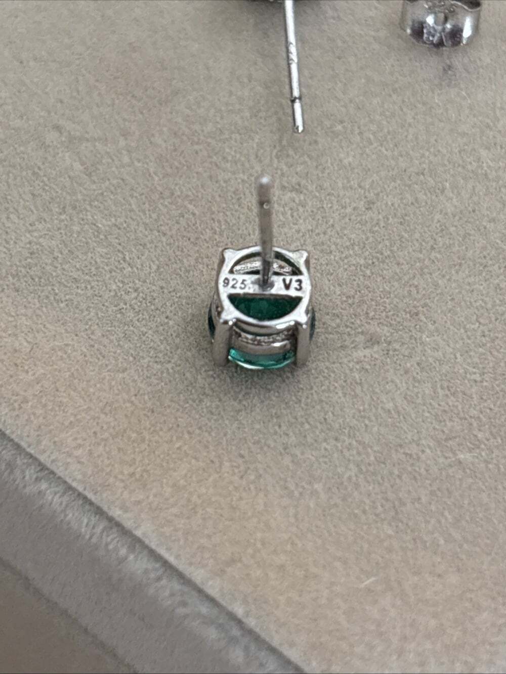 Sterling Silver ~1.2 tcw Round Cut Lab Created Green Emerald Stud Earrings - Picture 7 of 12